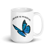 Mug - White glossy - I believe in miracles (with butterfly)